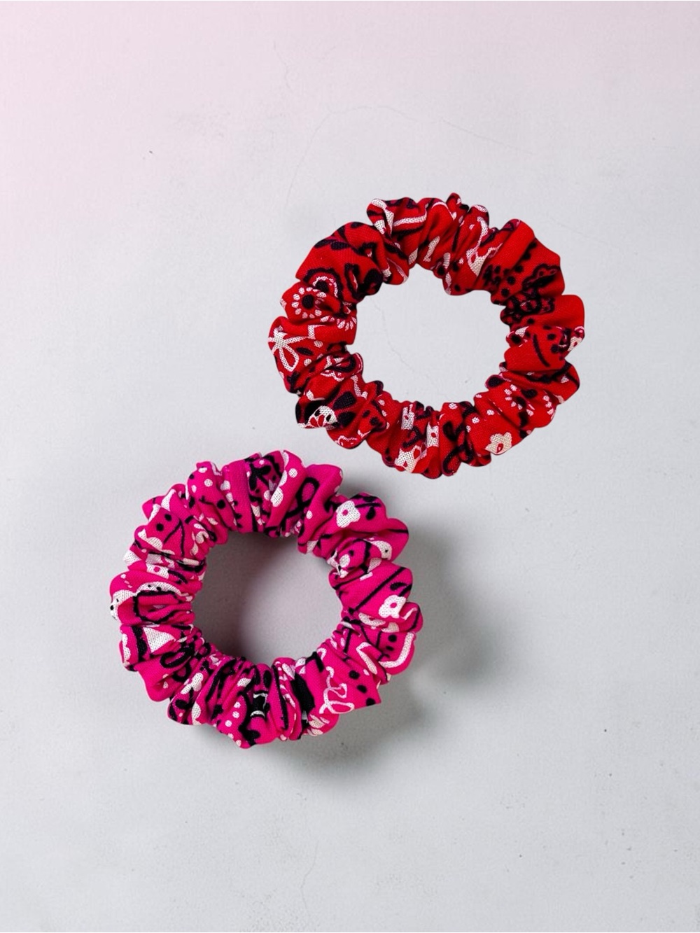 Set of 4 Small Cotton Scrunchies